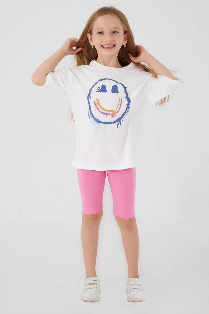 Rolypoly Happy Smile Krem Kız Çocuk Bermuda Takım