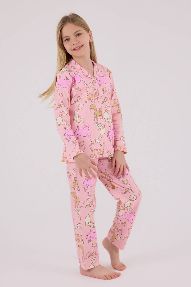 Rolypoly Kız Çocuk Pamuklu Kışlık Regular Fit Pembe Pijama Takımı RP3711-C-V2 - 3