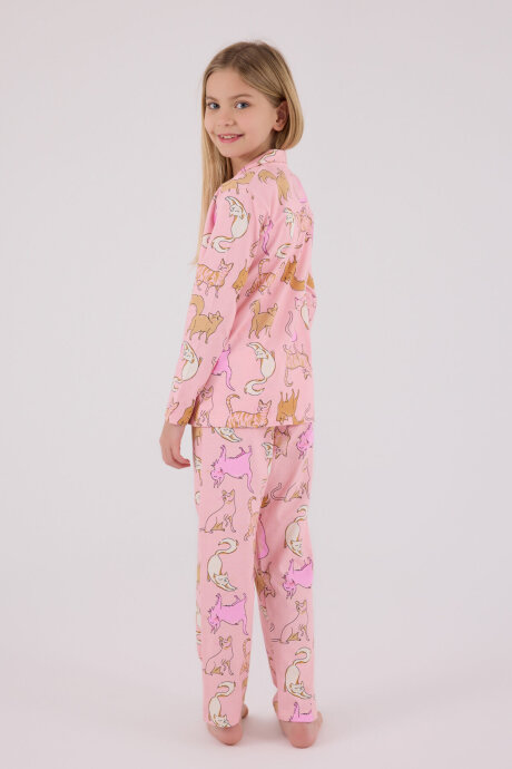 Rolypoly Kız Çocuk Pamuklu Kışlık Regular Fit Pembe Pijama Takımı RP3711-C-V2 - 6