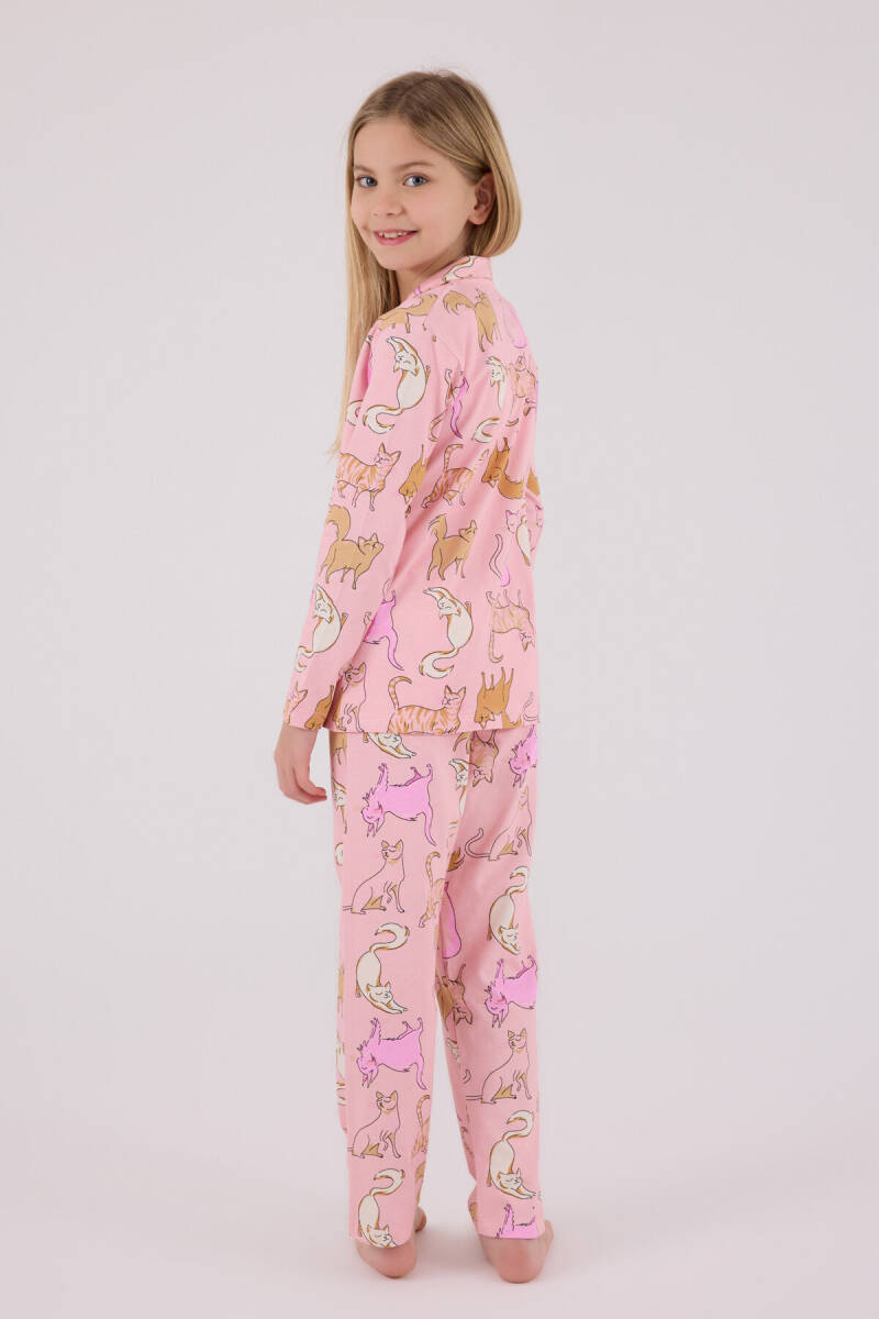 Rolypoly Kız Çocuk Pamuklu Kışlık Regular Fit Pembe Pijama Takımı RP3711-C-V2 - 6