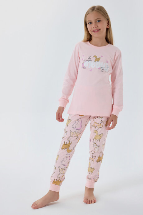 Rolypoly Kız Çocuk Pamuklu Kışlık Regular Fit Pembe Pijama Takımı RP3710-C-V2 - 3