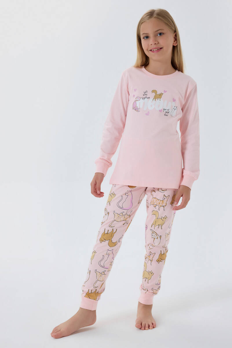 Rolypoly Kız Çocuk Pamuklu Kışlık Regular Fit Pembe Pijama Takımı RP3710-C-V2 - 3