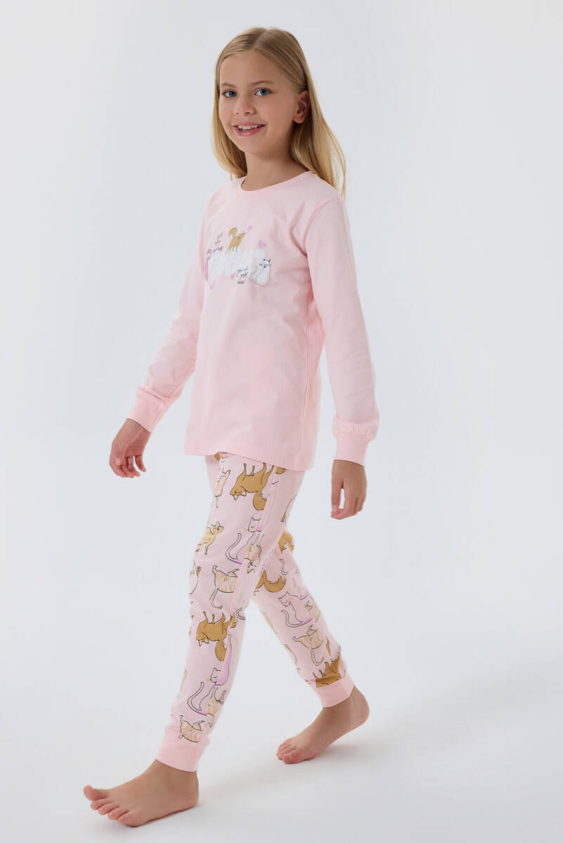 Rolypoly Kız Çocuk Pamuklu Kışlık Regular Fit Pembe Pijama Takımı RP3710-C-V2 - 4