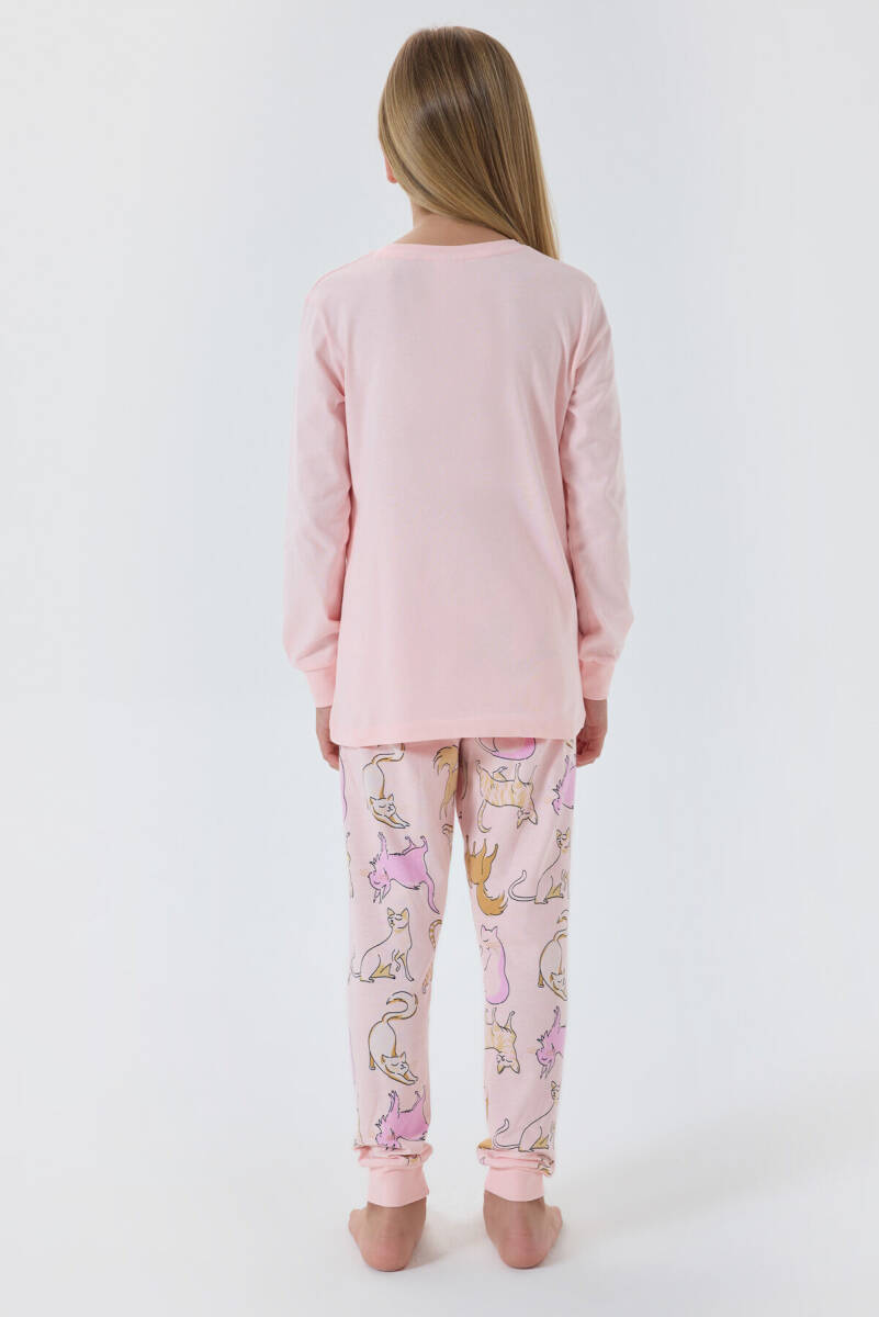 Rolypoly Kız Çocuk Pamuklu Kışlık Regular Fit Pembe Pijama Takımı RP3710-C-V2 - 5