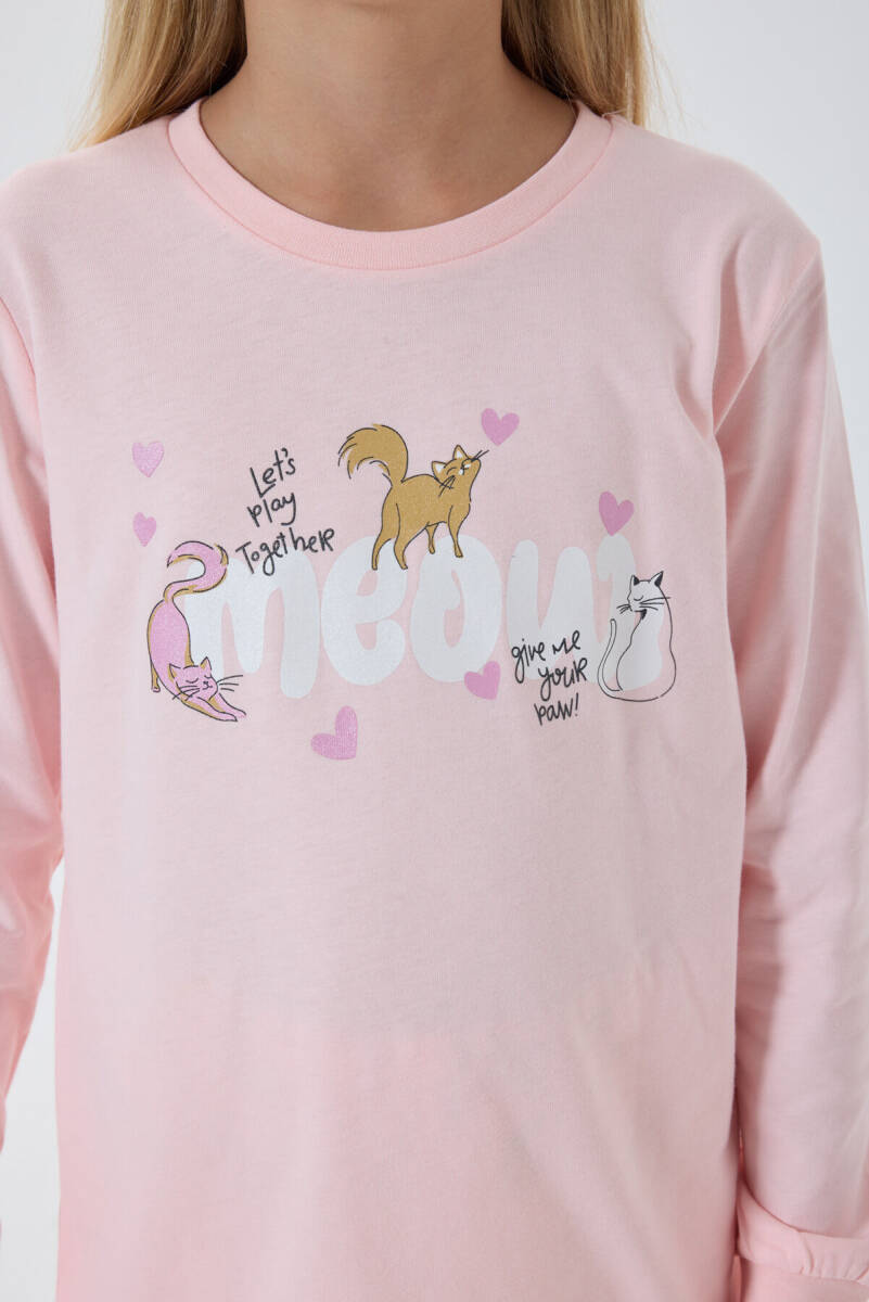 Rolypoly Kız Çocuk Pamuklu Kışlık Regular Fit Pembe Pijama Takımı RP3710-C-V2 - 6