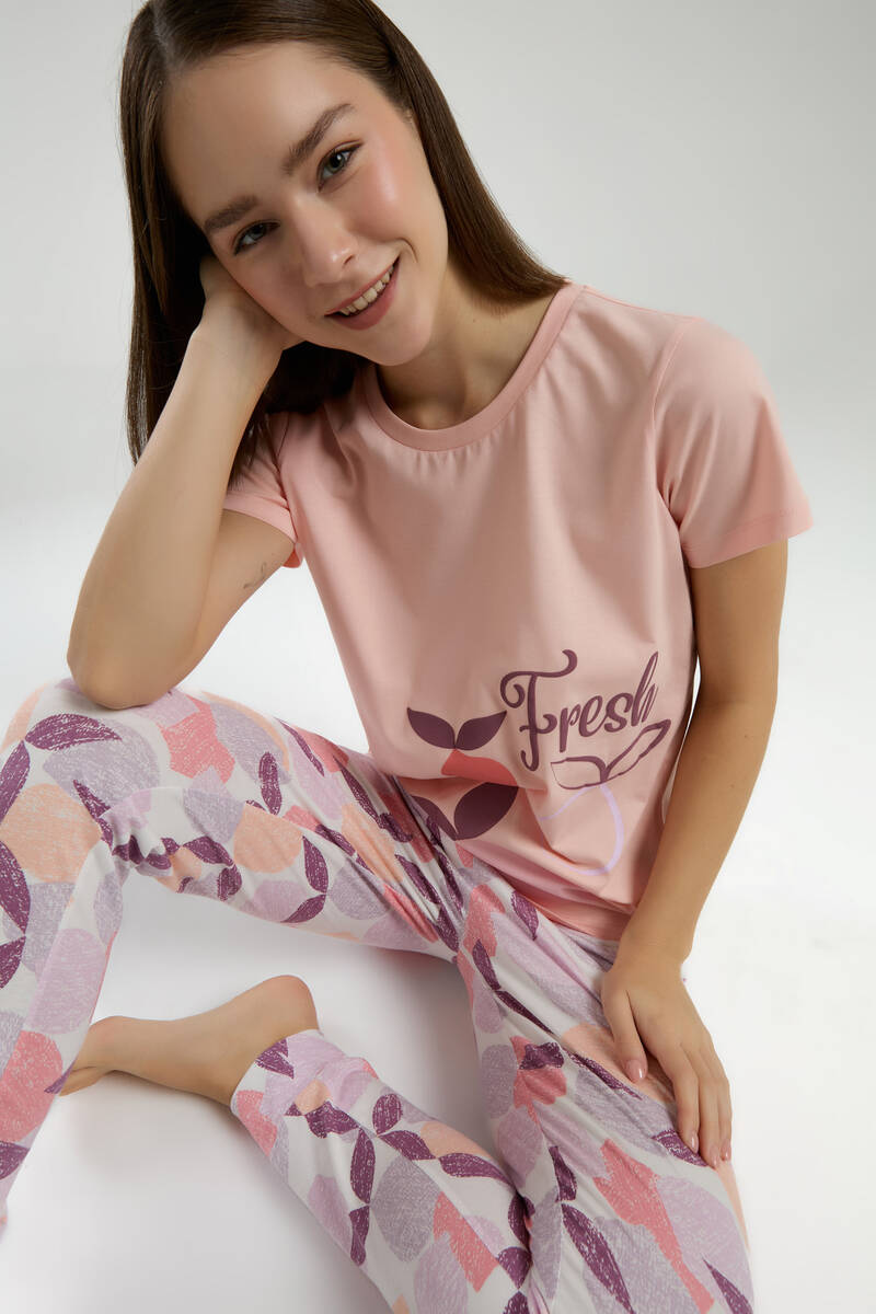 RolyPoly Kadın Turuncu Kısa Kol Pijama Takım