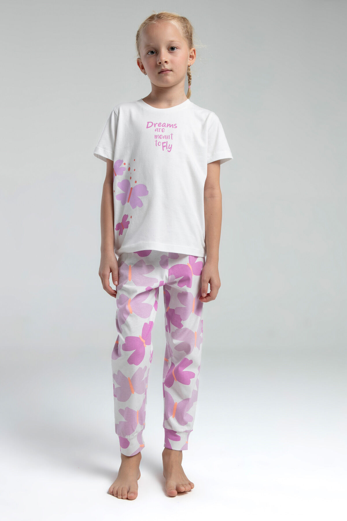 Rolypoly Kız Çocuk Beyaz Pijama Takımı