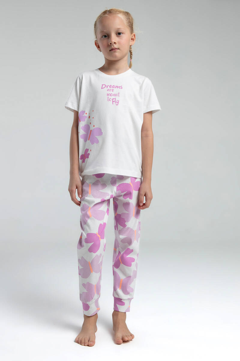 RolyPoly Kız Çocuk Beyaz Kısa Kol Pijama Takım RolyPoly Kız Çocuk Beyaz Kısa Kol Pijama Takım