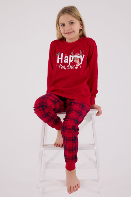 Rolypoly Kız Çocuk Kışlık Regular Fit Kırmızı Pijama Takımı RP3715-C-V1 - 1