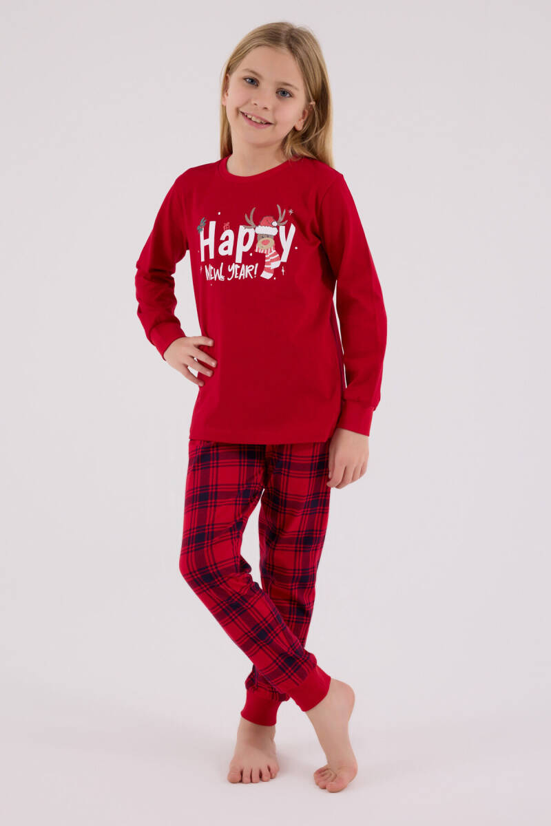 Rolypoly Kız Çocuk Kışlık Regular Fit Kırmızı Pijama Takımı RP3715-C-V1 - 3