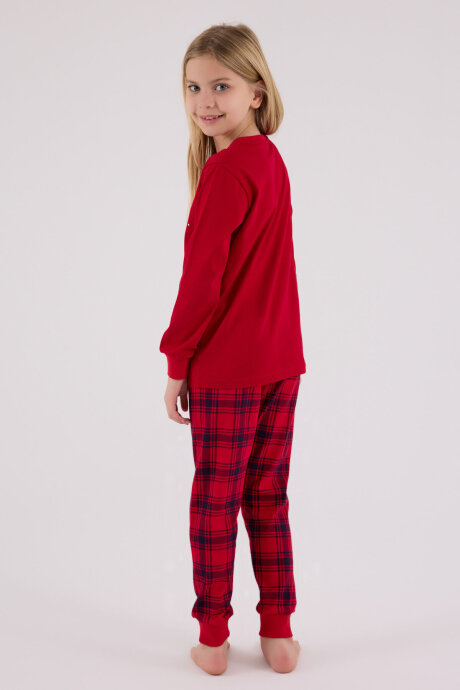 Rolypoly Kız Çocuk Kışlık Regular Fit Kırmızı Pijama Takımı RP3715-C-V1 - 4