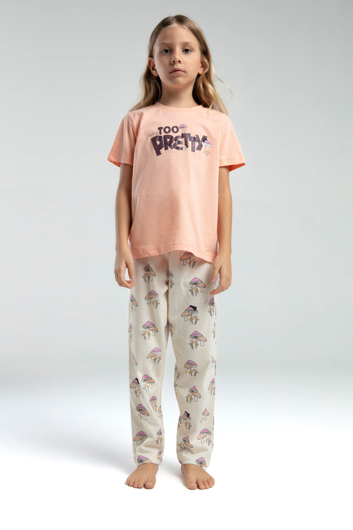 Rolypoly Kız Çocuk Turuncu Pijama Takımı