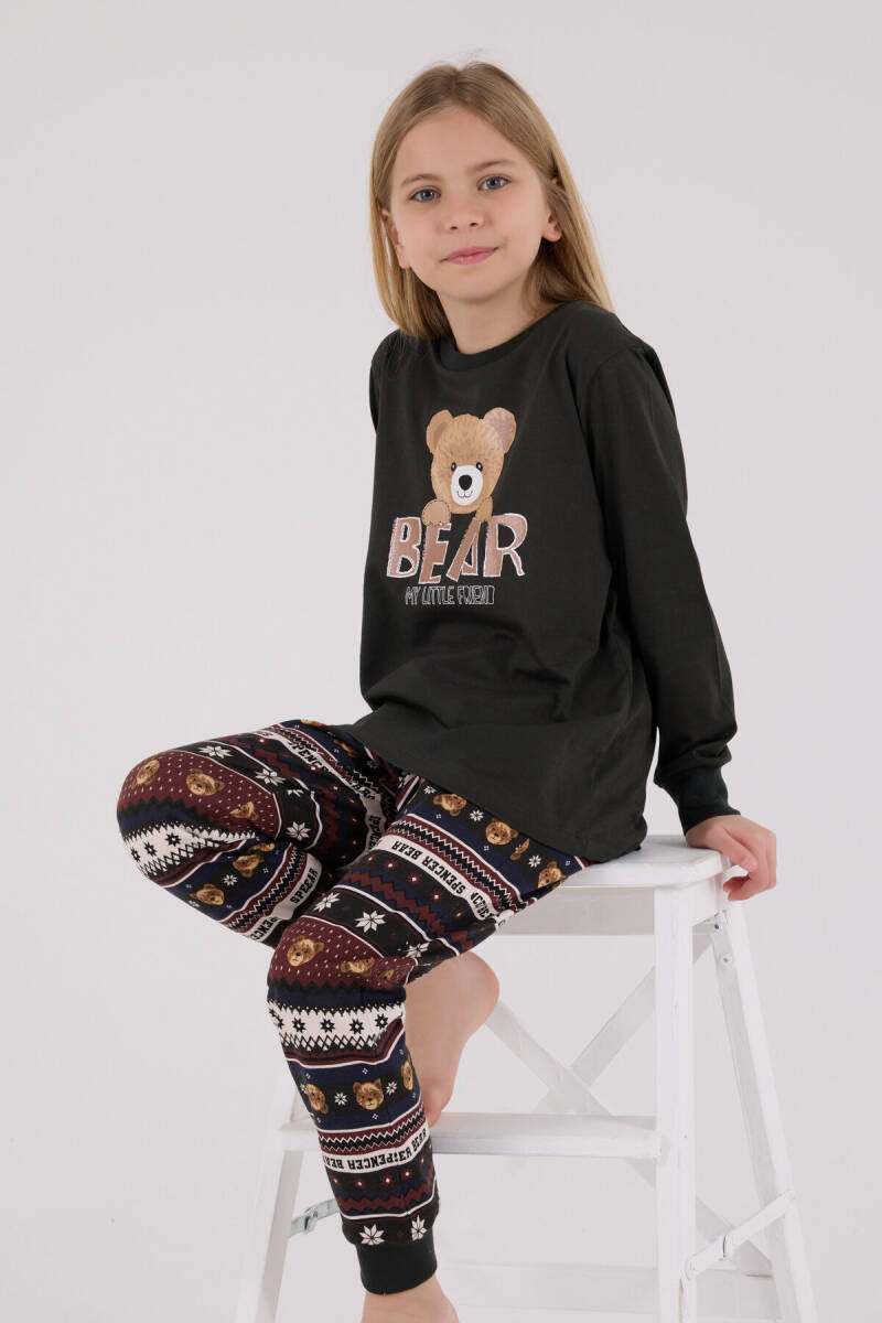 Arnetta Kız Çocuk Pamuklu Kışlık Regular Fit Gri Pijama Takımı AR3461-C-V1 - 1