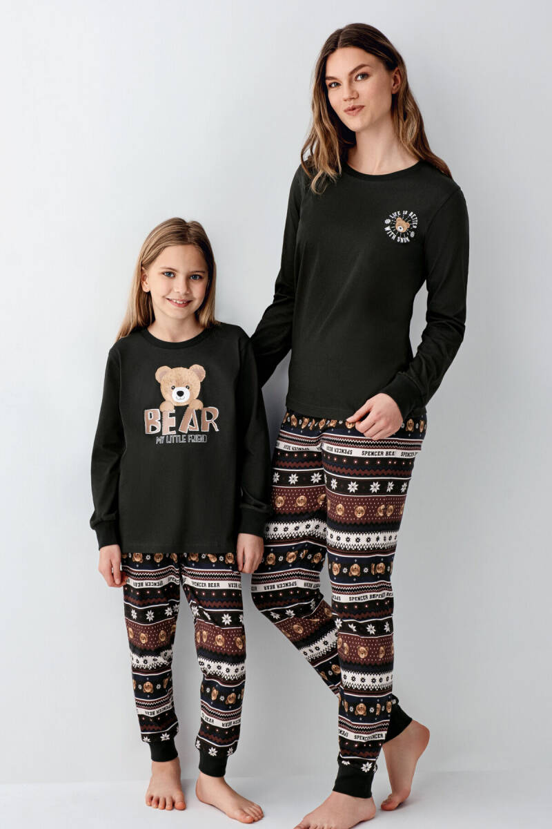 Arnetta Kız Çocuk Pamuklu Kışlık Regular Fit Gri Pijama Takımı AR3461-C-V1 - 2