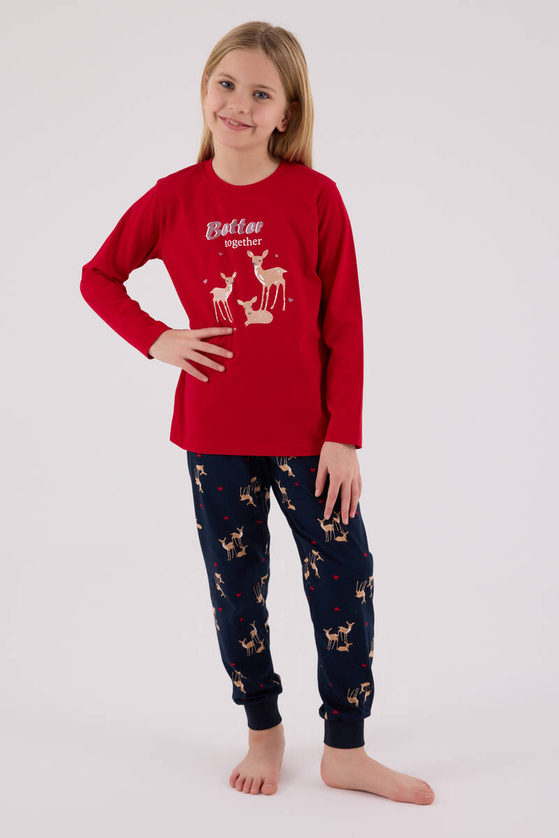 Arnetta Kız Çocuk Kırmızı Pijama Takımı