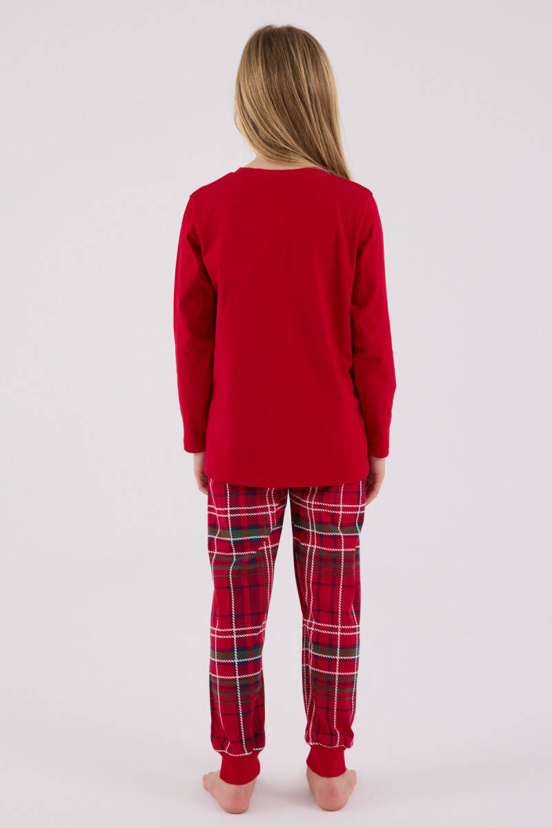 Arnetta Kız Çocuk Pamuklu Kışlık Regular Fit Kırmızı Pijama Takımı AR3512-C-V1 - 4