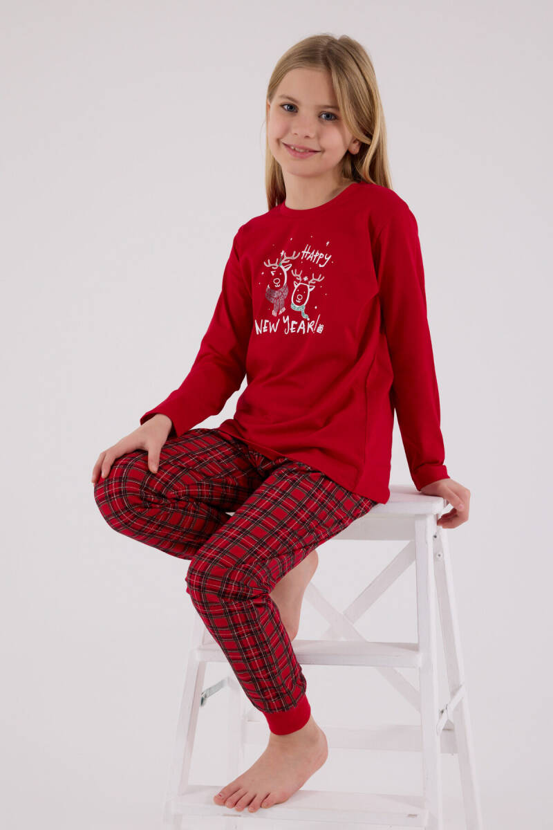 Arnetta Kız Çocuk Kışlık Regular Fit Kırmızı Pijama Takımı AR3514-C-V1 - 1