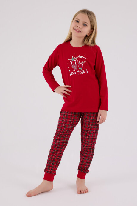 Arnetta Kız Çocuk Kışlık Regular Fit Kırmızı Pijama Takımı AR3514-C-V1 - 3