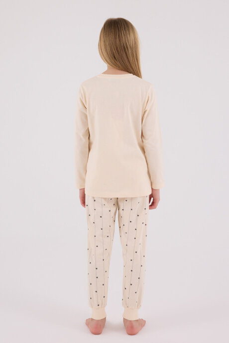Arnetta Kız Çocuk Kışlık Regular Fit Krem Pijama Takımı AR3434-C-V1 - 5