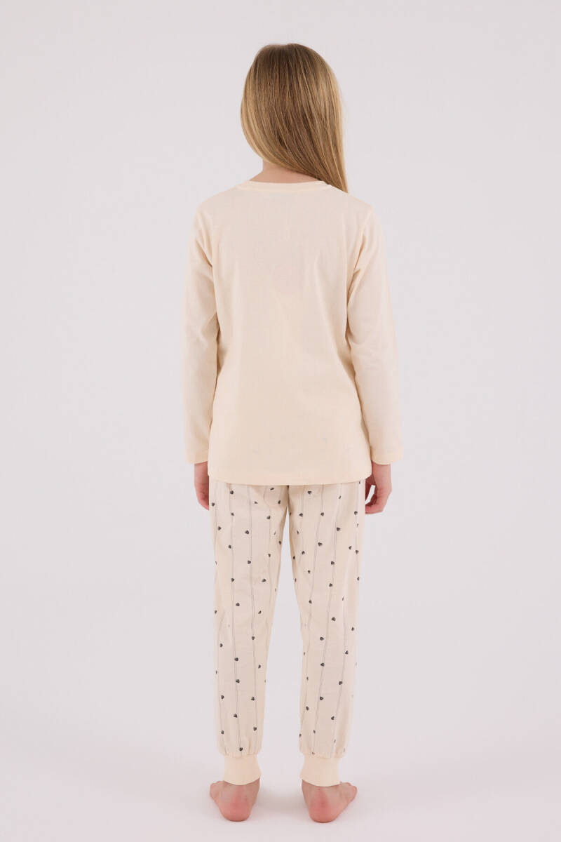 Arnetta Kız Çocuk Kışlık Regular Fit Krem Pijama Takımı AR3434-C-V1 - 5