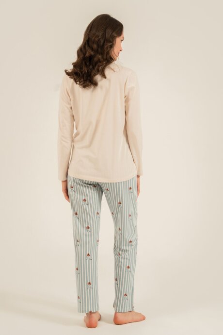Arnetta Anne Kız %100 Pamuk Sweet Dreams Krem Uzun Kol Pijama Takım AR3734-A-V1 - 8