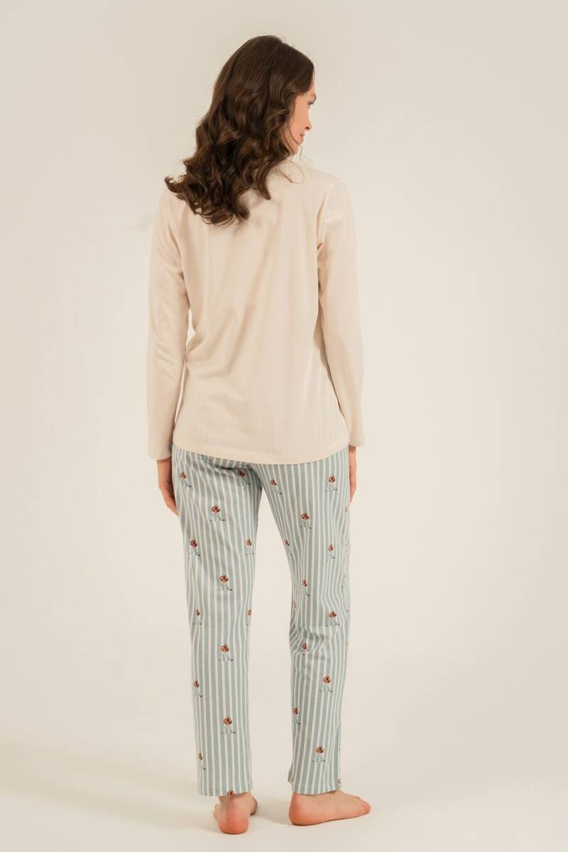 Arnetta Anne Kız %100 Pamuk Sweet Dreams Krem Uzun Kol Pijama Takım AR3734-A-V1 - 8