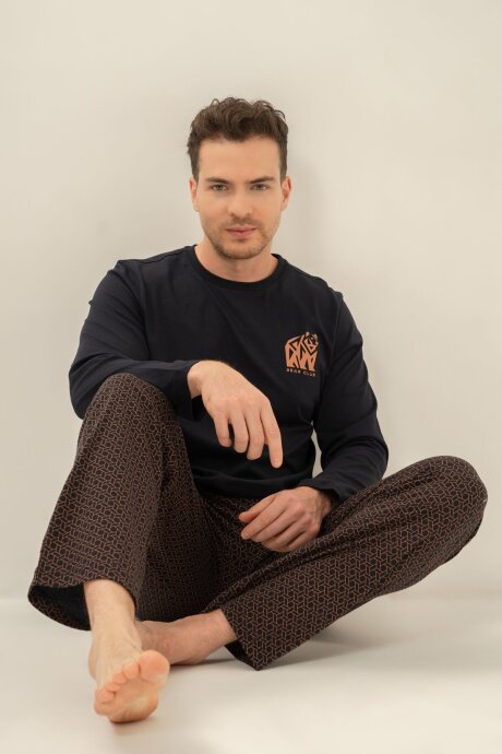 Arnetta Baba Oğul Bear Club Lacivert Uzun Kol Pijama Takım AR3824-A-V1 - 4