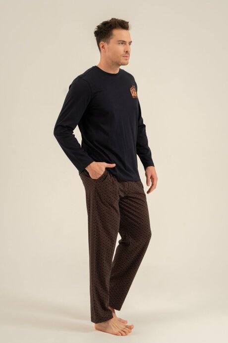 Arnetta Baba Oğul Bear Club Lacivert Uzun Kol Pijama Takım AR3824-A-V1 - 6