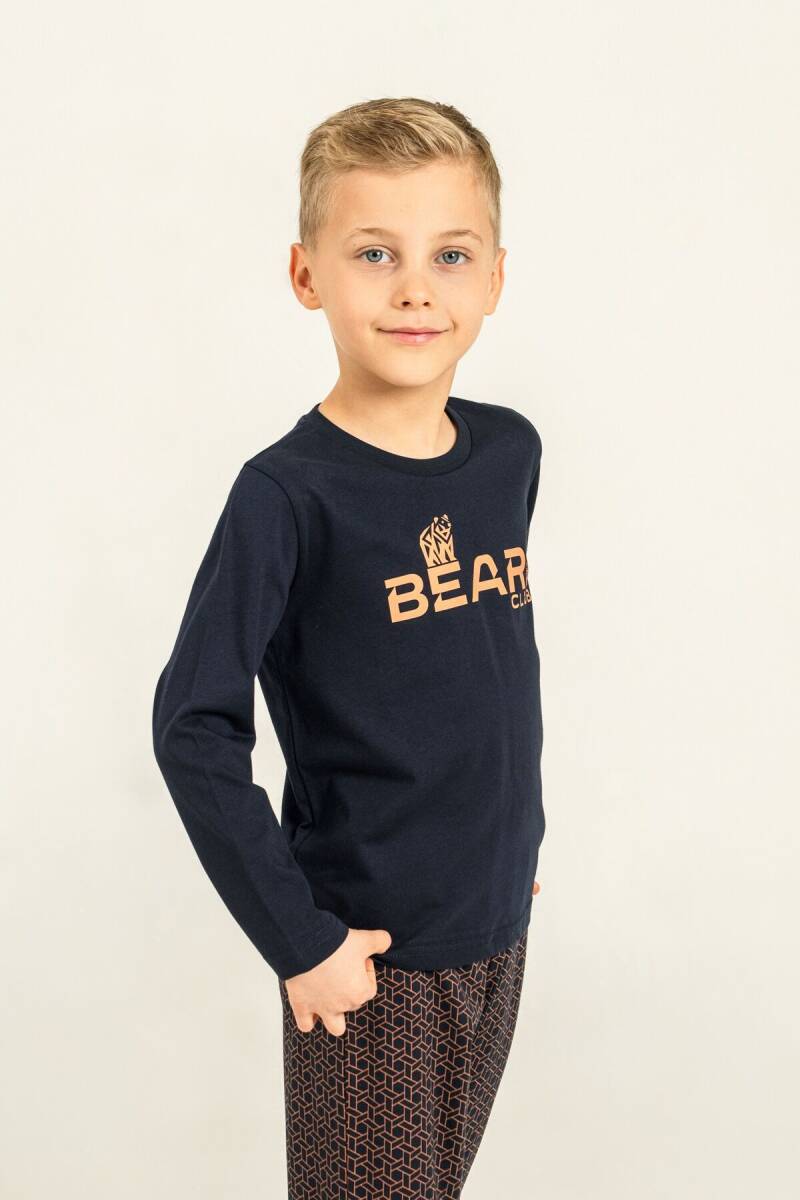 Arnetta Baba Oğul Bear Club Lacivert Uzun Kol Pijama Takım AR3824-A-V1 - 9