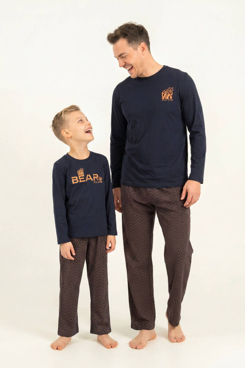 Arnetta Baba Oğul Bear Club Lacivert Uzun Kol Pijama Takım AR3824-A-V1 - 1