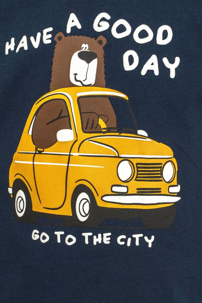 Arnetta Baba Oğul %100 Pamuk Have A Good Day Lacivert Uzun Kol Pijama Takım AR3833-A-V1 - 4