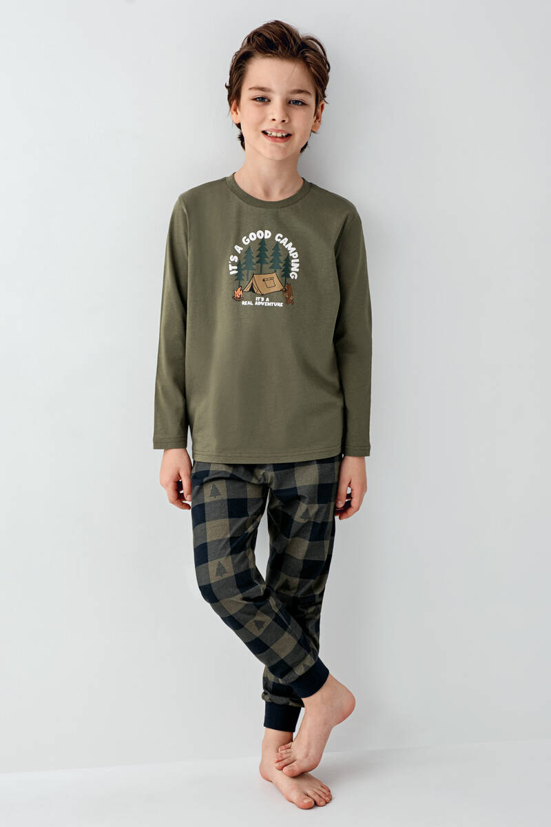 Arnetta Erkek Çocuk Haki Pijama Takımı