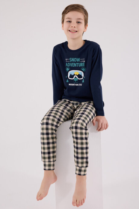 Arnetta Erkek Çocuk Kışlık Regular Fit Lacivert Pijama Takımı AR3511-C-V1