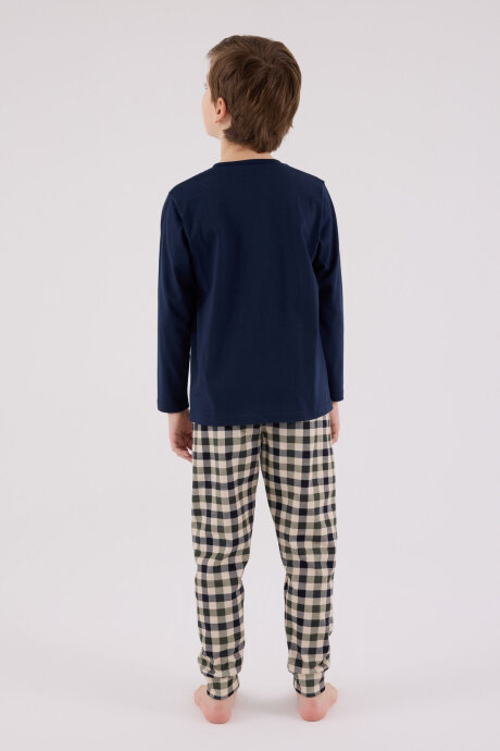 Arnetta Erkek Çocuk Pamuklu Kışlık Regular Fit Lacivert Pijama Takımı AR3511-C-V1 - 5