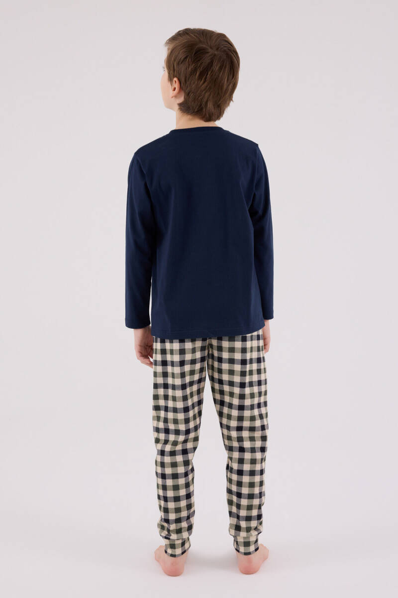 Arnetta Erkek Çocuk Pamuklu Kışlık Regular Fit Lacivert Pijama Takımı AR3511-C-V1 - 5