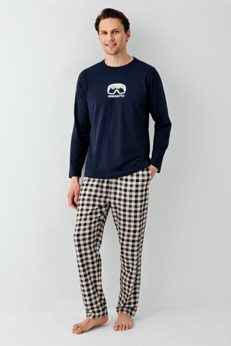 Arnetta Erkek Kışlık Regular Fit Lacivert Pijama Takımı AR3511-S-V1