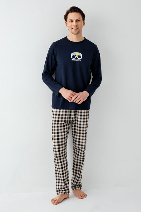 Arnetta Erkek Kışlık Regular Fit Lacivert Pijama Takımı AR3511-S-V1 - 3