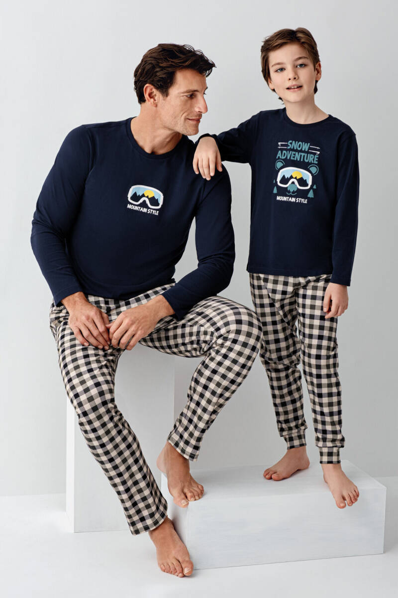 Arnetta Erkek Kışlık Regular Fit Lacivert Pijama Takımı AR3511-S-V1 - 2