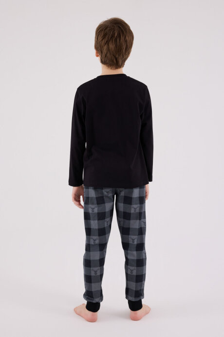 Arnetta Erkek Çocuk Kışlık Regular Fit Siyah Pijama Takımı AR3501-C-V1 - 5
