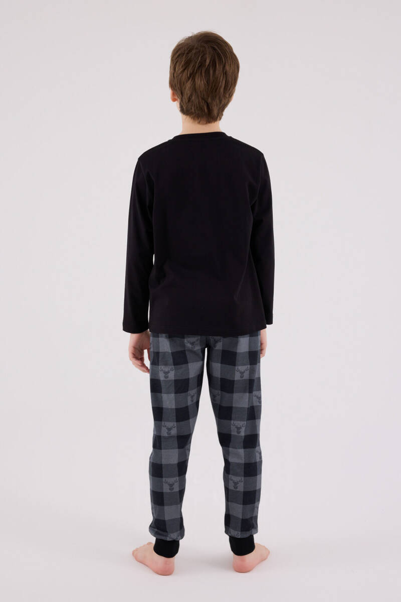 Arnetta Erkek Çocuk Kışlık Regular Fit Siyah Pijama Takımı AR3501-C-V1 - 5