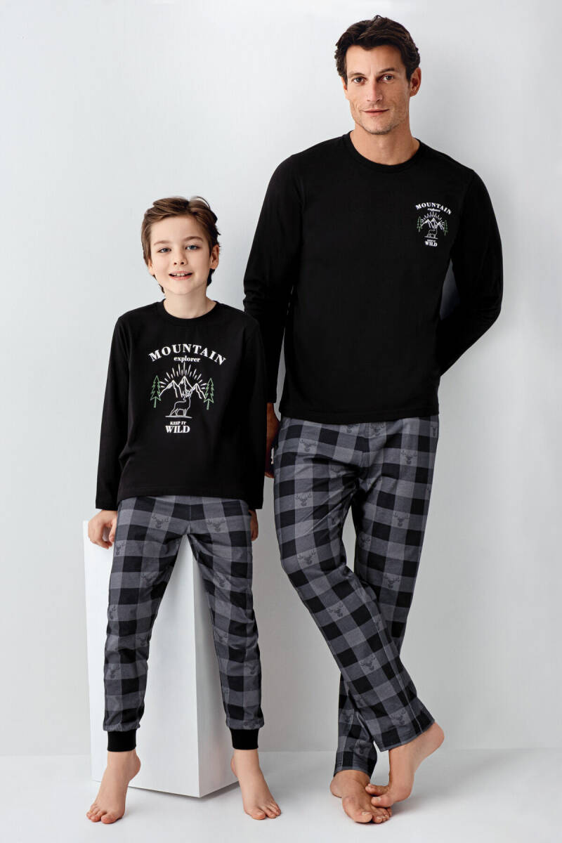 Arnetta Erkek Çocuk Kışlık Regular Fit Siyah Pijama Takımı AR3501-C-V1 - 2