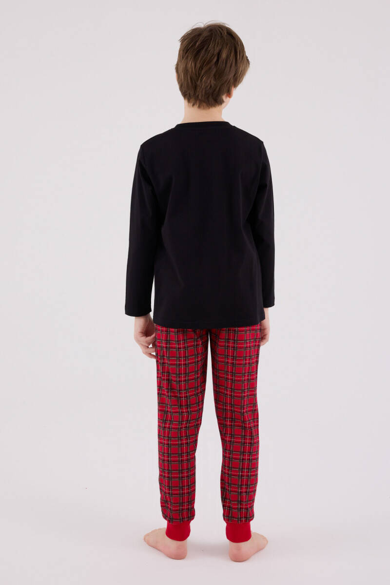 Arnetta Erkek Çocuk Pamuklu Kışlık Regular Fit Siyah Pijama Takımı AR3515-C-V1 - 5