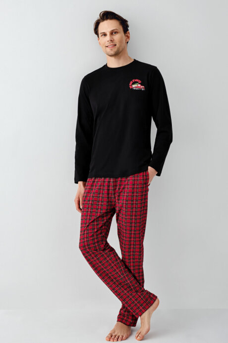 Arnetta Erkek Kışlık Regular Fit Siyah Pijama Takımı AR3515-S-V1