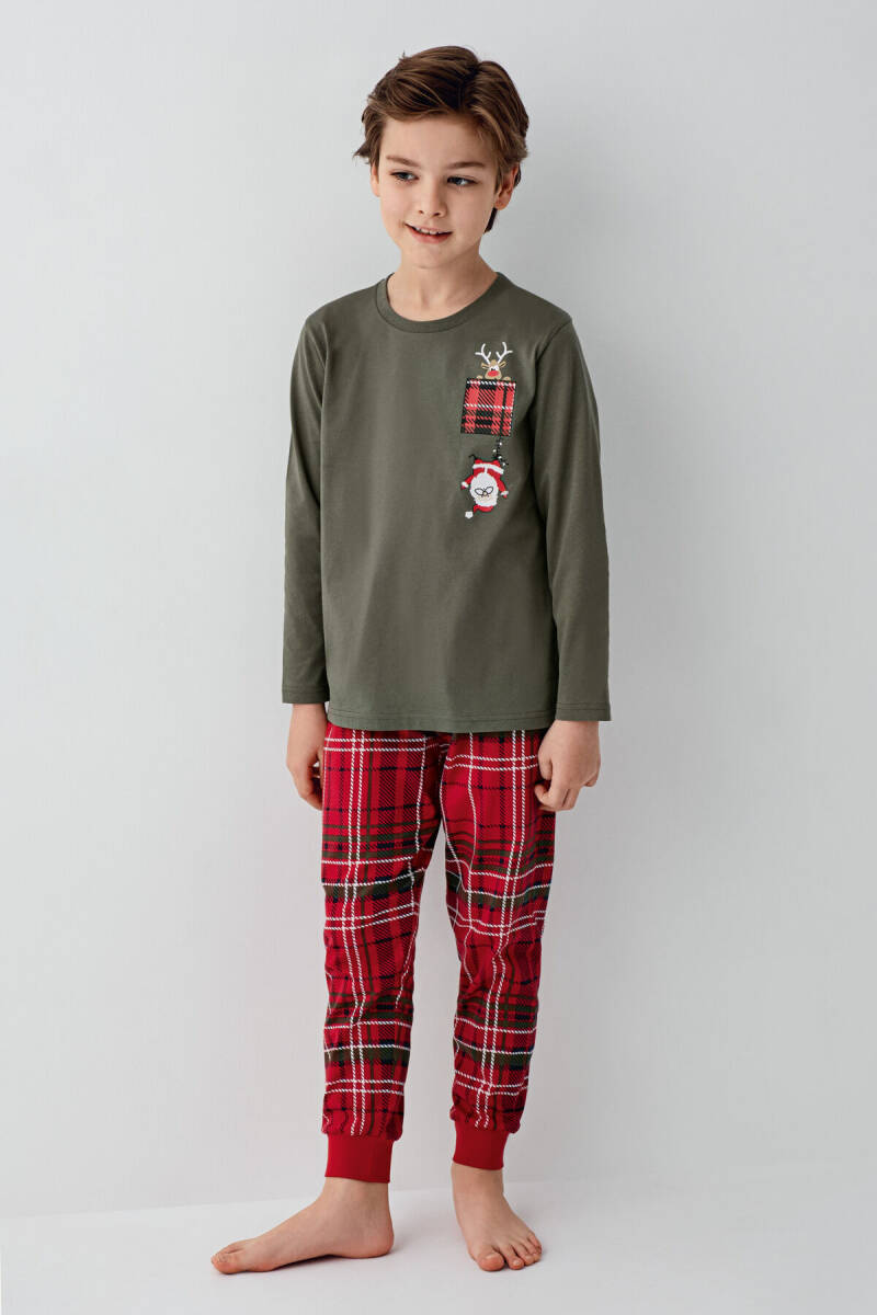 Arnetta Erkek Çocuk Kışlık Regular Fit Yeşil Pijama Takımı AR3513-C-V1 - 3