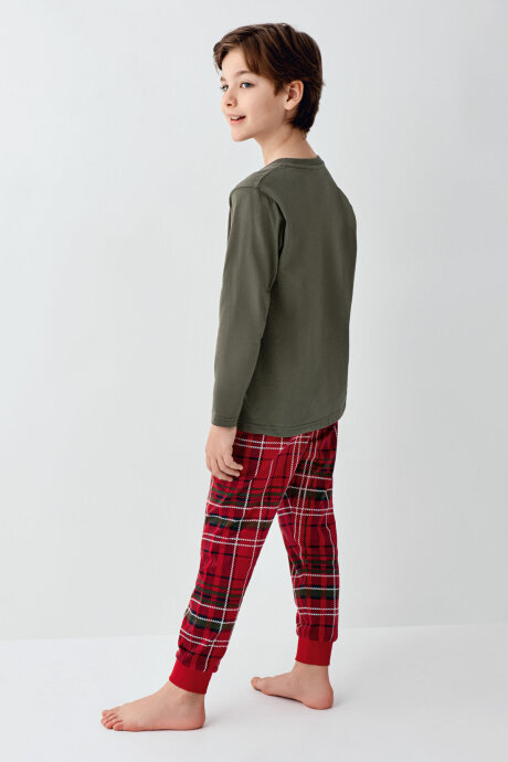 Arnetta Erkek Çocuk Kışlık Regular Fit Yeşil Pijama Takımı AR3513-C-V1 - 5