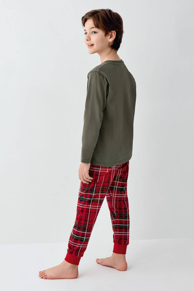 Arnetta Erkek Çocuk Kışlık Regular Fit Yeşil Pijama Takımı AR3513-C-V1 - 5