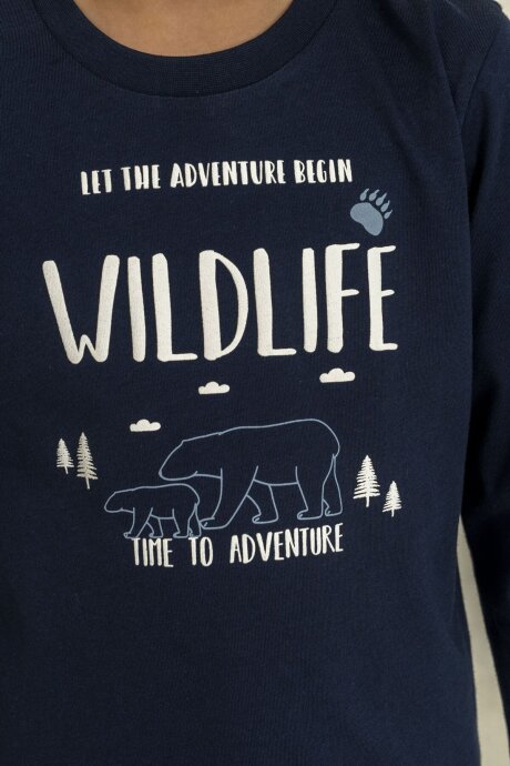 Arnetta Baba Oğul Let The Adventure Begin Lacivert Uzun Kol Pijama Takım AR3827-A-V1 - 5
