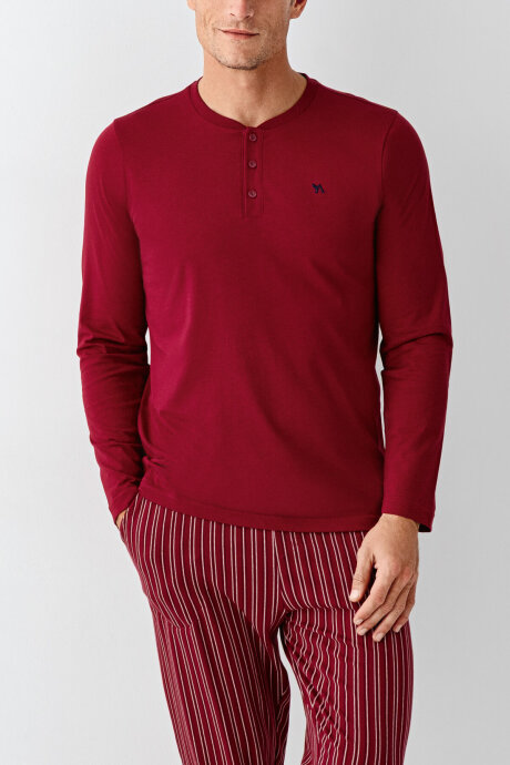 Arnetta Erkek Bisiklet Yaka Bordo Pijama Takımı AR3013-S-V3 - 3