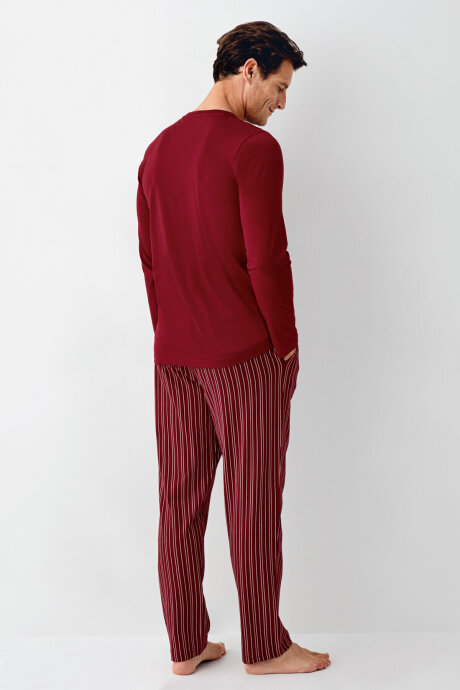 Arnetta Erkek Bisiklet Yaka Bordo Pijama Takımı AR3013-S-V3 - 4