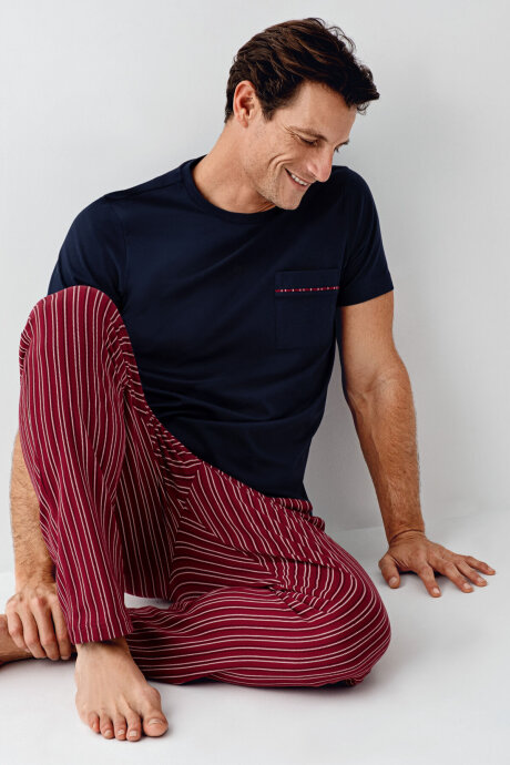 Arnetta Erkek Bisiklet Yaka Bordo Pijama Takımı AR3011-S-V3 